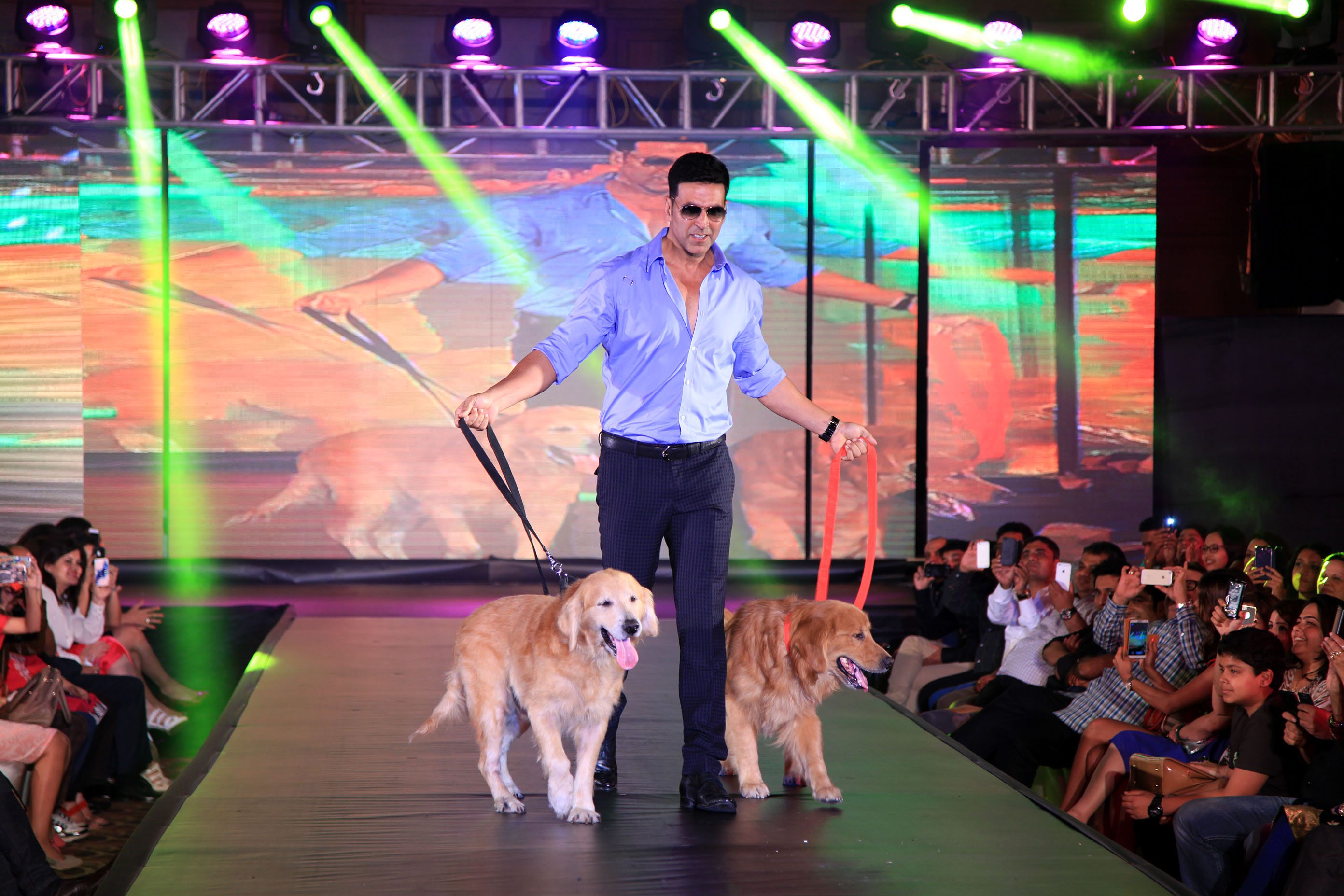 Akshay and Tamannah walk ramp with dogs