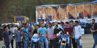 Salman Khan rides bike at bike stunt event