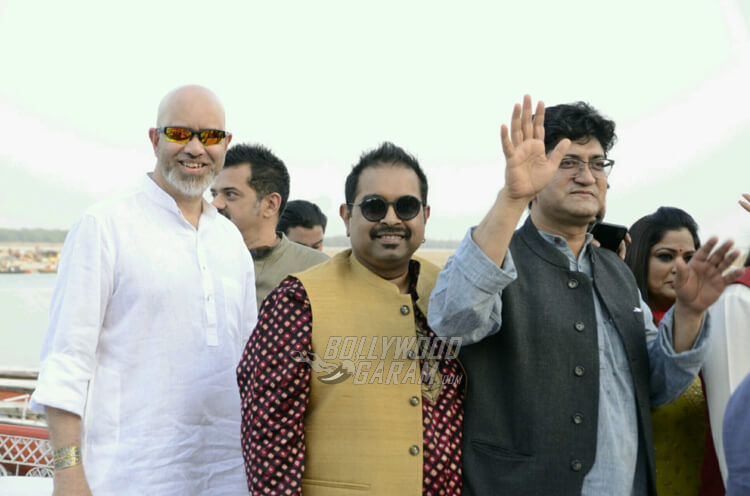 Musicians Ehsaan, Shankar and Pritam Joshi at Manikarnika poster launch