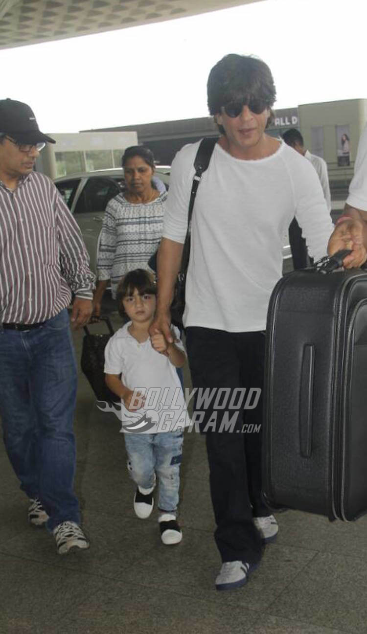 Shah Rukh Khan with AbRam at Mumbai Airport 