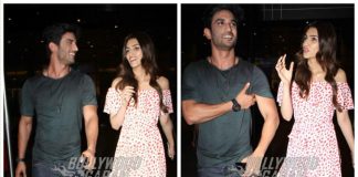 Raabta actors Sushant Singh Rajput and Kriti Sanon share a private moment at the airport!