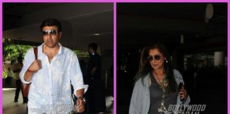 Sunny Deol and Dimple Kapadia make a stylish appearance at the airport
