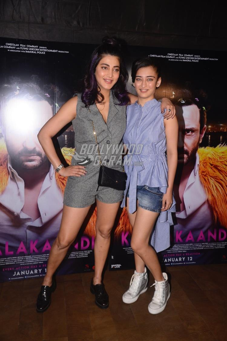 Shruti Haasan and sister Akshara Haasan grace Kaalakaandi special screening