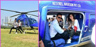 Tiger Shroff and Disha Patani arrive on a chopper to launch Baaghi 2 trailer